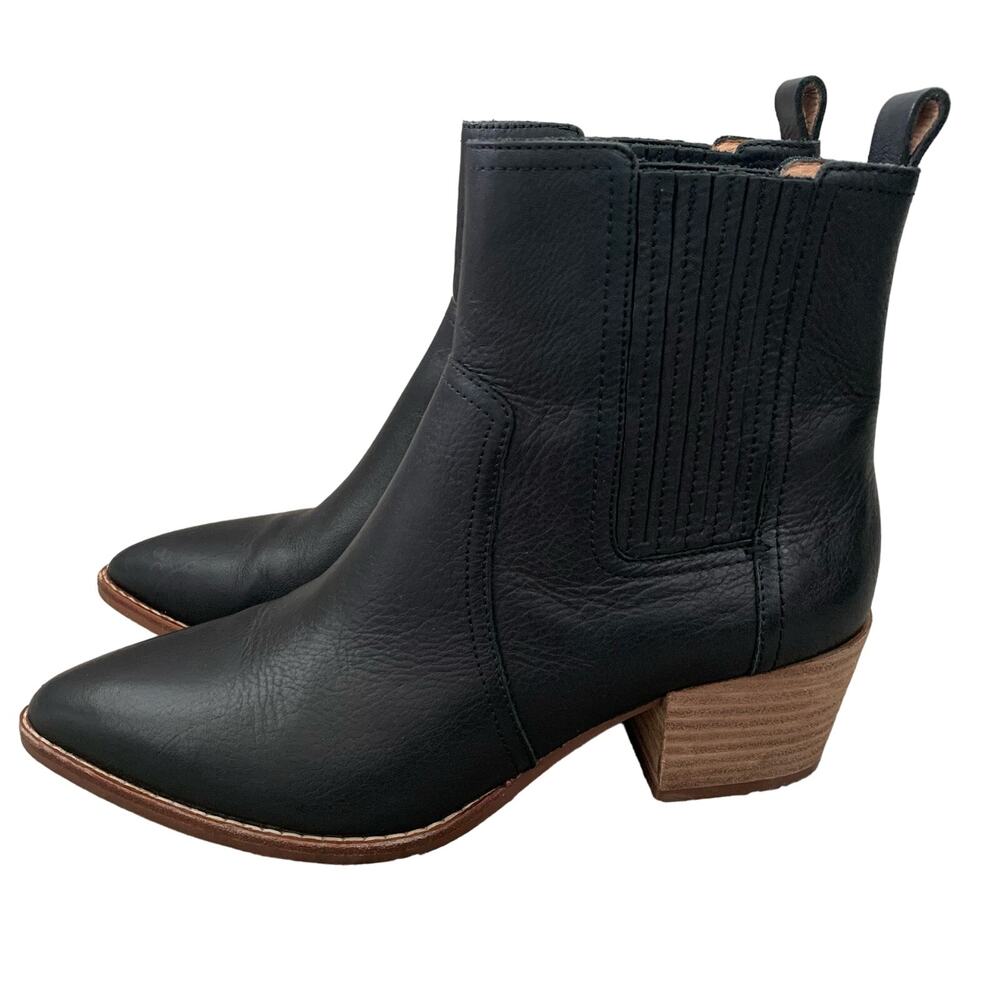 Madewell The Western Ankle Boot - Black Leather - Size 8.5